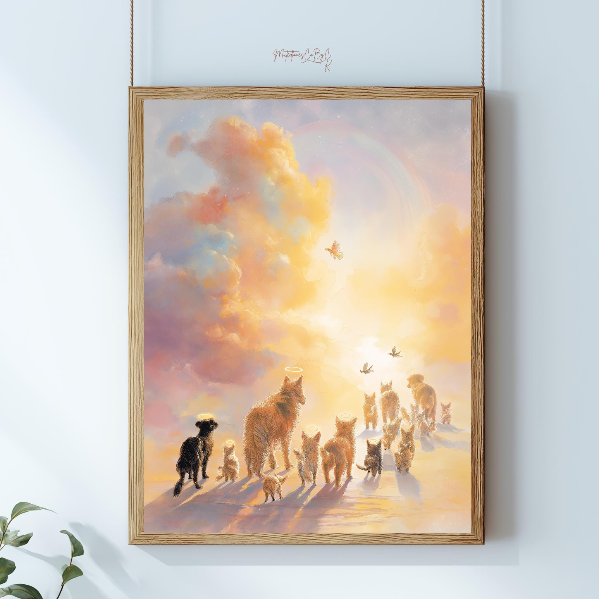 Rainbow Bridge Pet Memorial Art: Heartfelt Dog & Cat Loss Gift - Etsy