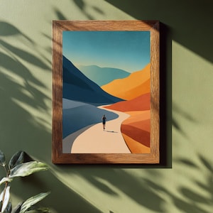 Arte de pared minimalista para correr, impresión de trail running, regalo de entrenamiento de maratón, decoración motivacional para el hogar, póster de resistencia.