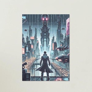 Pixel Art Steampunk Videogame Poster