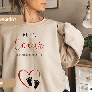 T-shirt annonce grossesse, annonce bébé, cadeau femme enceinte, tshirt grossesse future maman baby reveal petit cœur en cours de fabrication bild 2