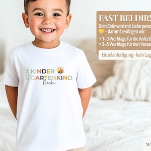Personalisiertes Kindergartenkind Shirt Dino für Kindergartenstart, Geschenk für Start Kita, T-Shirt mit Namen Erster Kindergartentag imagem 5