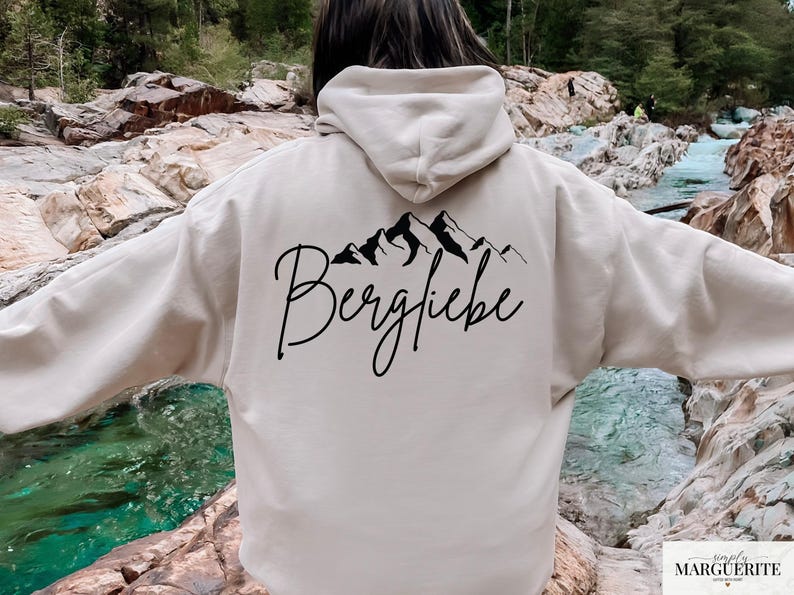 Bergliebe Shirt, Hoodie & Sweatshirt – minimalistisches Berge Geschenk Bergliebhaber, Wander Shirt Damen Herren Naturfreunde Wanderurlaub image 1