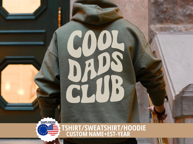 Cool Dads Club Shirt · Papa Sweatshirt Gift · Dad Shirt Personalised with Name & EST Year · Fathers Day Gift · Gift for Him · Papa Shirt image 1