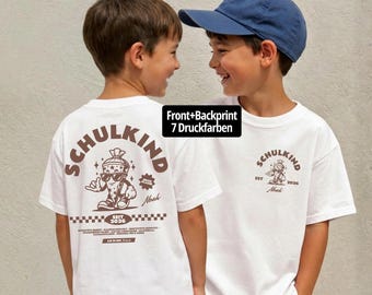 Schulkind Shirt 2026 Front Back Print Junge • Erste Klasse Einschulung Geschenk • Erster Schultag Personalisiert • Schulanfang T-Shirt