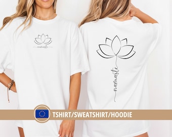 Yoga Shirt Women Namaste Sweatshirt Yoga Clothing Spiritual T-Shirt Pilates Top Meditation Lotus Shirt Fitness Casual Yoga Gift