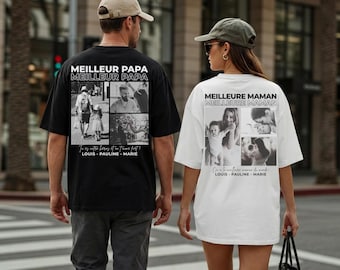 T-shirt photo personnalisé maman papa, maman personnalisable, papa personnalisation, cadeau fete des peres, fete des meres, anniversaire