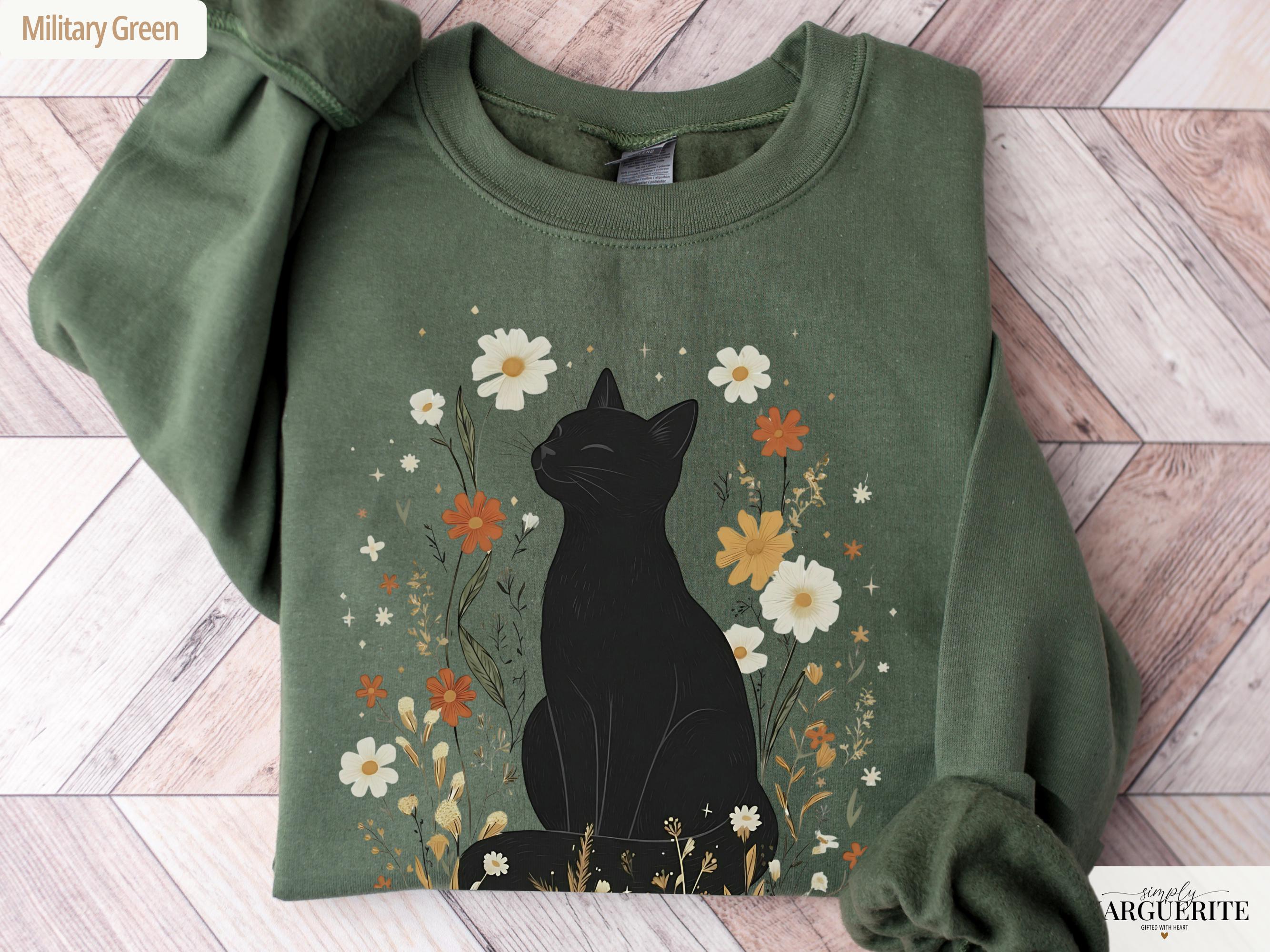 Sweat De Noël Sapin Et Chat – Pull Col Rond, Unisexe, Fabriqué UK
