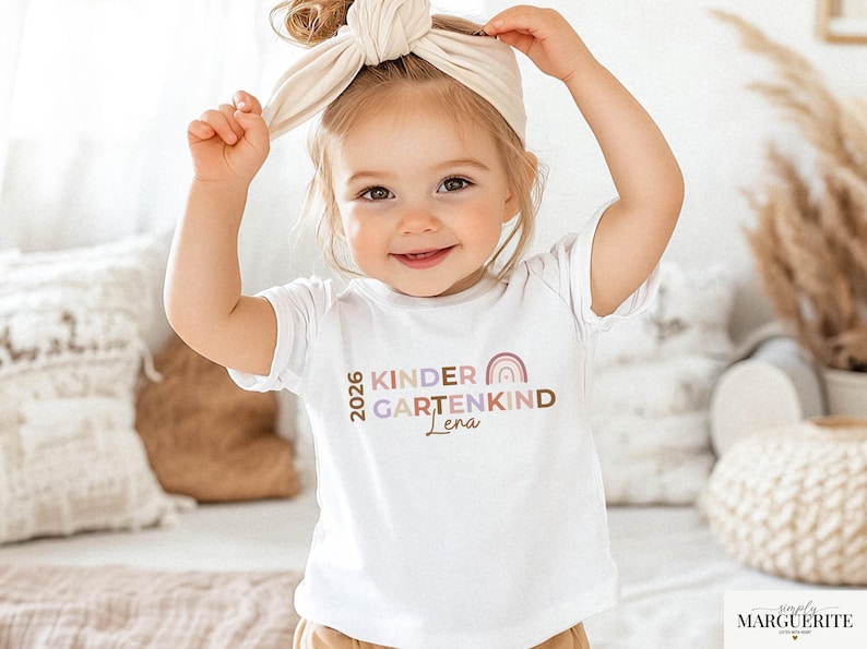 Personalisiertes Kindergartenkind Shirt Dino für Kindergartenstart, Geschenk für Start Kita, T-Shirt mit Namen Erster Kindergartentag imagem 4