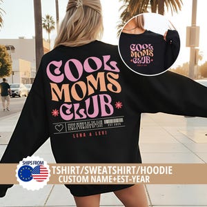 Cool Moms Club Hoodie/Sweatshirt personalisiert mit Namen & Jahreszahl · Mama Pullover Geschenk · Retro Mama Shirt · Geschenk für Mama