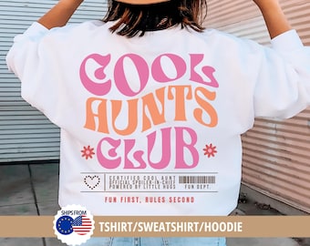 Cool Aunts Club Sweatshirt Hoodie Shirt · Auntie Gift · New Aunt Announcement · Pregnancy Reveal Sweater · Cute Aunt Jumper Baby Shower Gift