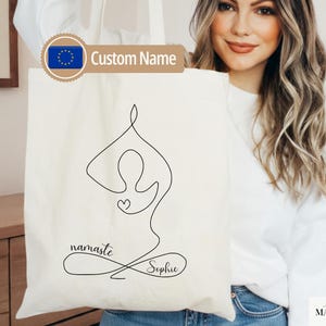 Sac Fourre-tout De Yoga Imprimé – Polyester Imperméable, 33x22cm, Double Face, Pour Accessoires, Cadeau Prof De Yoga
