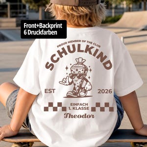 Cool Schulkind Club Shirt Front Back Print 2026 • Einschulung Geschenk Jungen Mädchen • Erster Schultag Personalisiert • Schulanfang T-Shirt