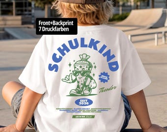 Schulkind Shirt 2026 Front Back Print Junge • Erste Klasse Einschulung Geschenk • Erster Schultag Personalisiert • Schulanfang T-Shirt