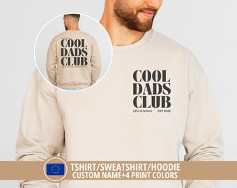 Cool Dads Club Shirt · Papa Sweatshirt Gift · Dad Shirt Personalised with Name & EST Year · Fathers Day Gift · Gift for Him · Papa Shirt