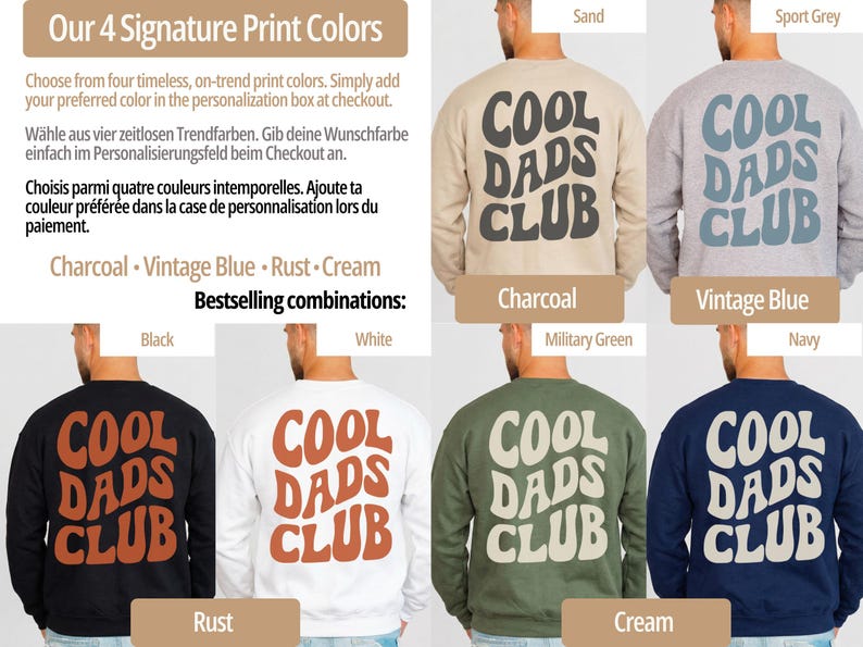 Cool Dads Club Shirt · Papa Sweatshirt Gift · Dad Shirt Personalised with Name & EST Year · Fathers Day Gift · Gift for Him · Papa Shirt image 7