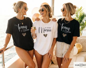 T-shirt EVJF personnalisé Team Mariée / Future Mariée – prénom – cadeau EVJF, enterrement vie jeune fille, demoiselle d’honneur