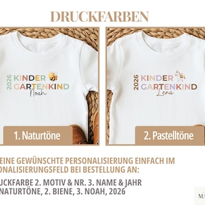Personalisiertes Kindergartenkind Shirt Dino für Kindergartenstart, Geschenk für Start Kita, T-Shirt mit Namen Erster Kindergartentag imagem 3