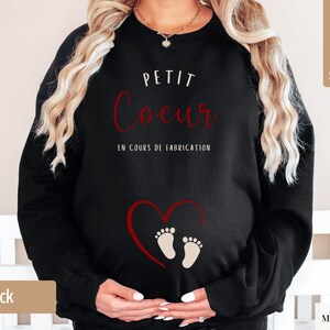 T-shirt annonce grossesse, annonce bébé, cadeau femme enceinte, tshirt grossesse future maman baby reveal petit cœur en cours de fabrication bild 5