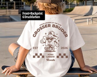 Großer Bruder T-Shirt personalisiert mit Namen | Ich werde großer Bruder 2026 Geschenk Big Brother Shirt Geschwister Kinder Schwangerschaft