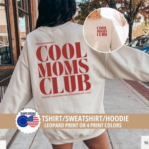 Cool Moms Club Shirt Sweatshirt Hoodie Pullover Leopard Print | Mama Shirt Geschenk · Weihnachtsgeschenk Frau · Mothers Day Gift