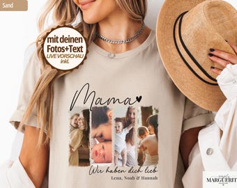 T-shirt Maman Personnalisé avec Photos | Cadeau Fête des Mères | Sweatshirt Mama Photo Prénom Enfants | Cadeau Personnalisé Maman