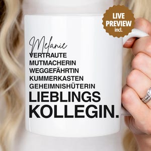 Personalisierte Tasse Kollegin mit Name Geschenk Kollegin Rente Pensionierung Abschiedsgeschenk Danke Geschenk Arbeit Mitarbeiterin Geschenk