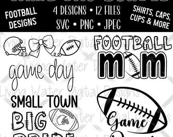 Football Bundle SVG PNG: Game Day Designs | Mom Tee | Big Pride
