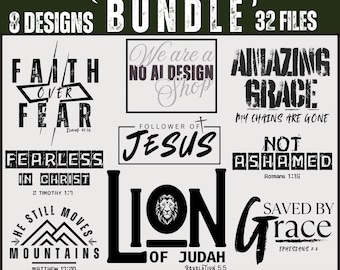Men’s Christian SVG Bundle | Faith Jesus Bible Verse SVG | Faith Based Design Set | Religious Quote T-Shirt Designs