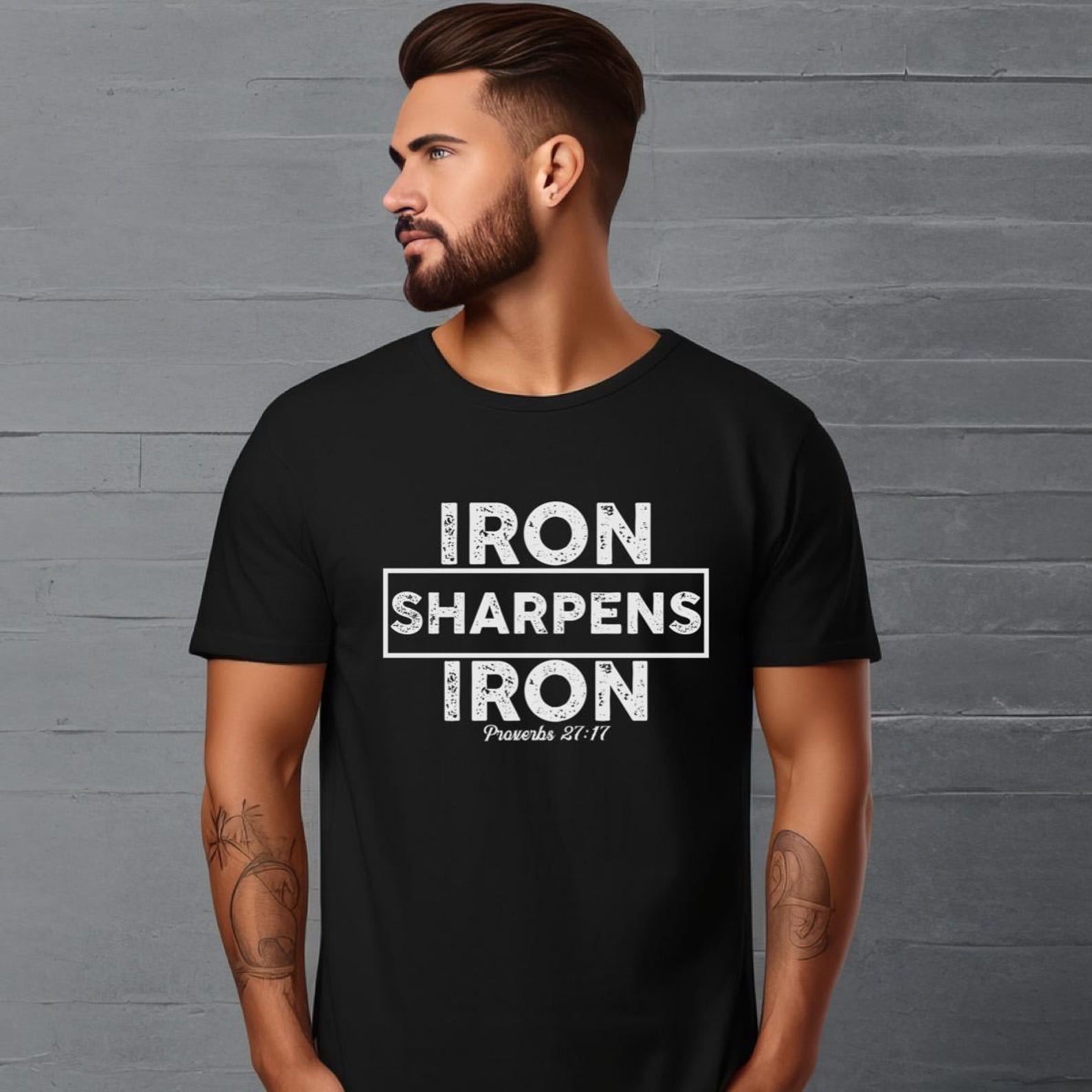 Proverbs 27 17 Iron Sharpens Iron SVG Design | Christian Faith Based ...