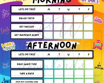 Kids Daily Schedule Checklist: Back to School Routine Chart (PDF Download)