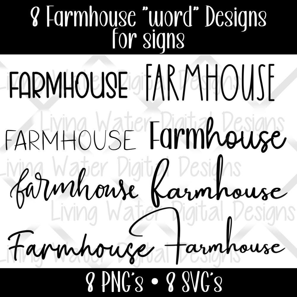 Rustic Wording Farmhouse SVG Design Bundle: Rustic Word Art, Country Home Decor ...