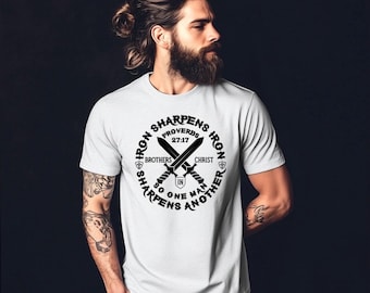 Iron Sharpens Iron SVG | Men's Christian Bible Verse Shirt Design Digital Download