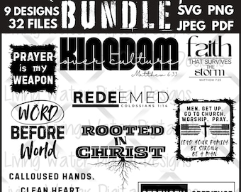 Men’s Christian SVG Bundle | Faith SVG Files for Shirts | Religious Bible Verse PNG