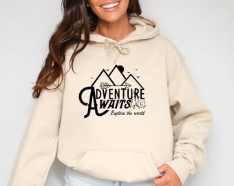 Adventure Awaits SVG | Hiking Lovers Digital Download | Outdoor Life Clipart | Adventure Quote