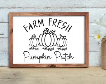 Frischer Kürbis Patch SVG: Rustikales Herbst Farmhaus Design - Herbst Digital Download