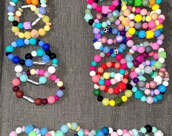 Silicone Beaded Bracelet: Wristlet Keychain
