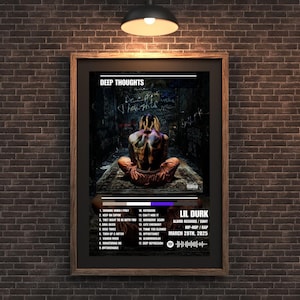 Conjunto de 2 pôsteres digitais de álbuns de Lil Durk - pôster Deep Thoughts - pôster com a lista de faixas de álbuns de hip hop - Only The Family - impressões digitais - download