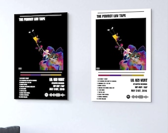 Póster digital de Lil Uzi Vert (2 unidades) - The Perfect LUV Tape - Póster con la lista de canciones de un álbum de rap - Impresión digital - Fondo de pantalla - DESCARGA INSTANTÁNEA