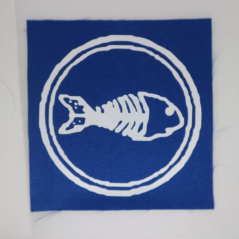 Espina de pescado - Parche de pescado Blue/White