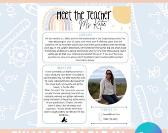 Editable Meet the Teacher Template (Rainbow) | Back to School | Open House Parent Handout