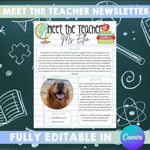 Editable Meet the Teacher Template (School Theme) | Back to School | Open House Parent Handout