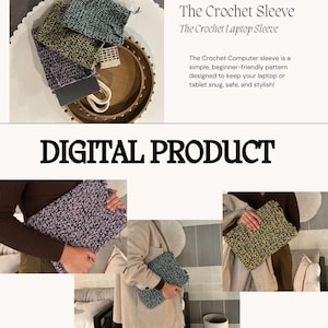 Customizable Laptop Case | Computer Sleeve | Crochet Pattern | US Pattern | PDF Document | Beginner Friendly | Mother&#39;s Day Gift | Crochet