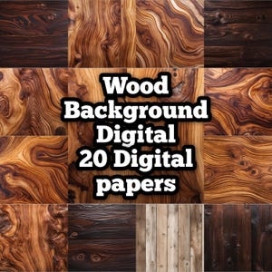 Texture digitali del legno - Sfondi di venature del legno chiare e scure senza soluzione di continuità - Per scrapbooking e artigianato, download immediato