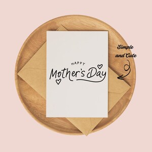 Happy Mother’s Day Card, Minimalist Greeting Card, Mother&#39;s Day card, cute Mother&#39;s Day Card, Blank or custom