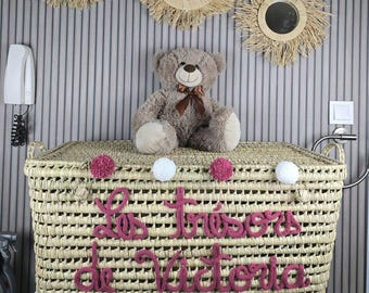 Coffre de jouets personnalisé XXL 100% naturel