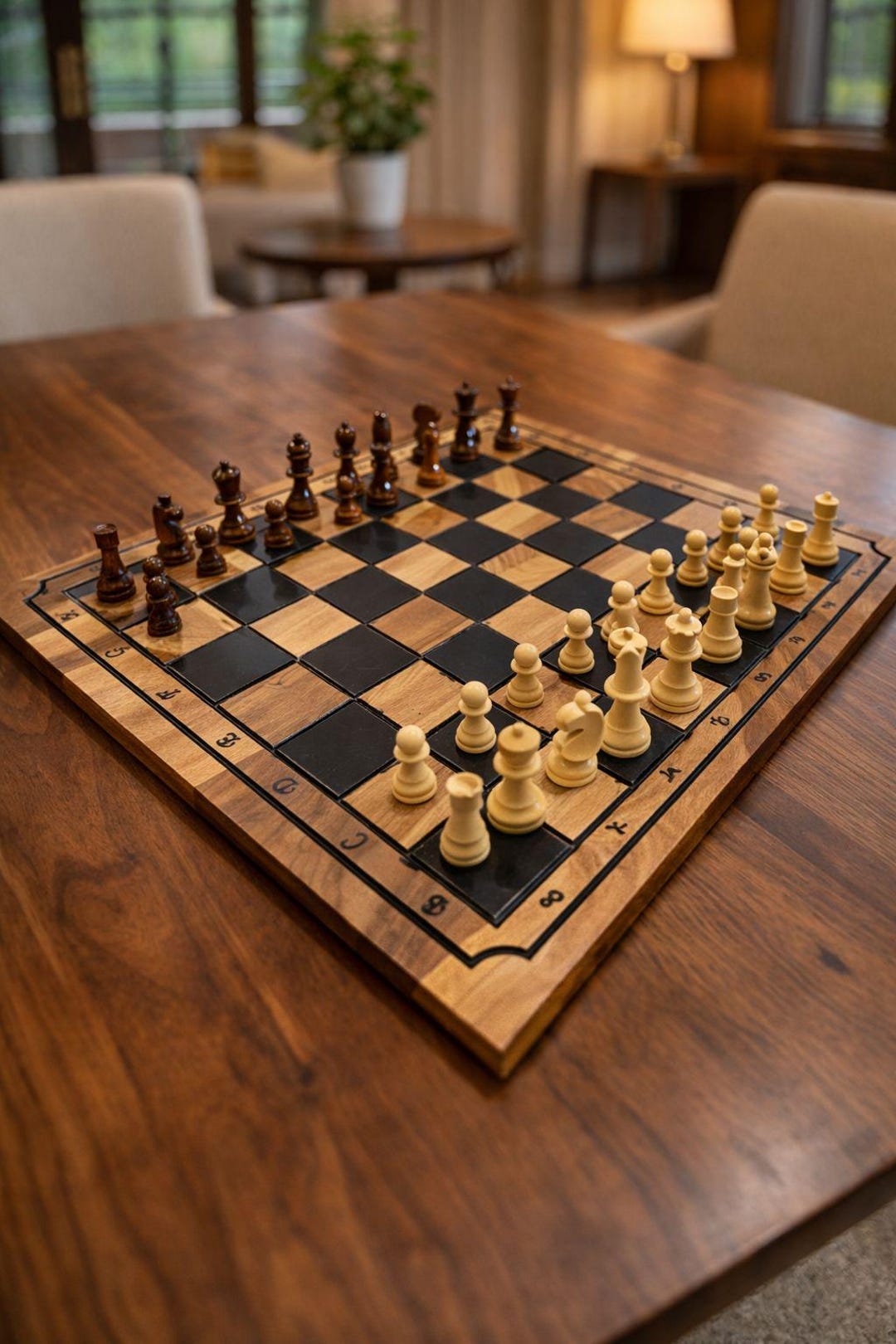 Handmade Wooden Chess Set Walnut Chess Board - Etsy