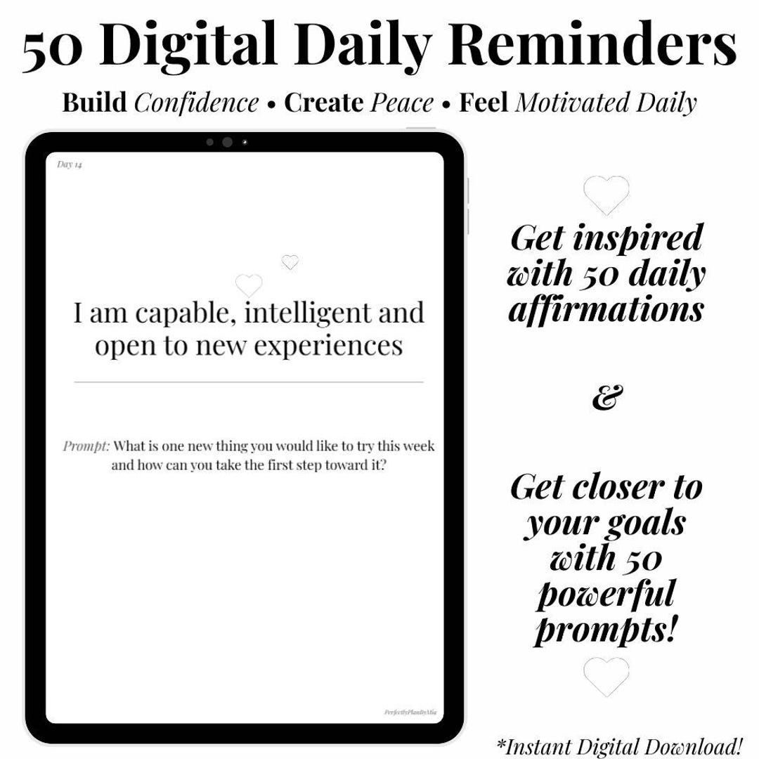 50 Daily Affirmations and Reflection Prompts for Confidence Self ...