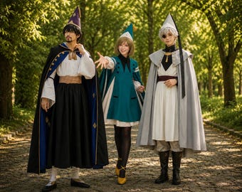 Atelier of Witch Hat Cosplay Costumes, Witch Hat Atelier Anime Convention, Coco, Qifrey, Olruggio Cosplay Outfits, Fantasy Mage Cape Outfit