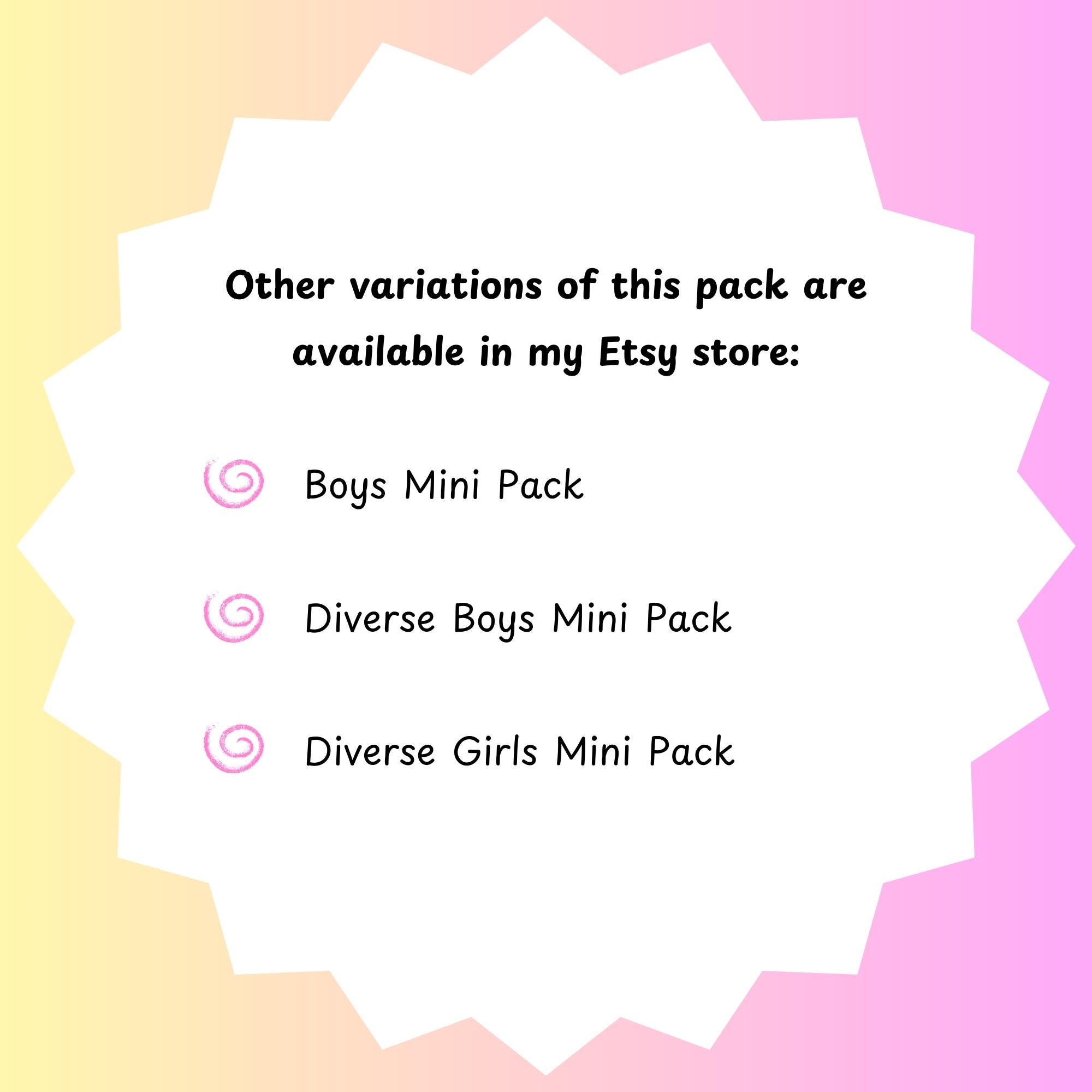 Girls Mini Pack - 150+ AAC Symbols Boardmaker Picture Communication ...