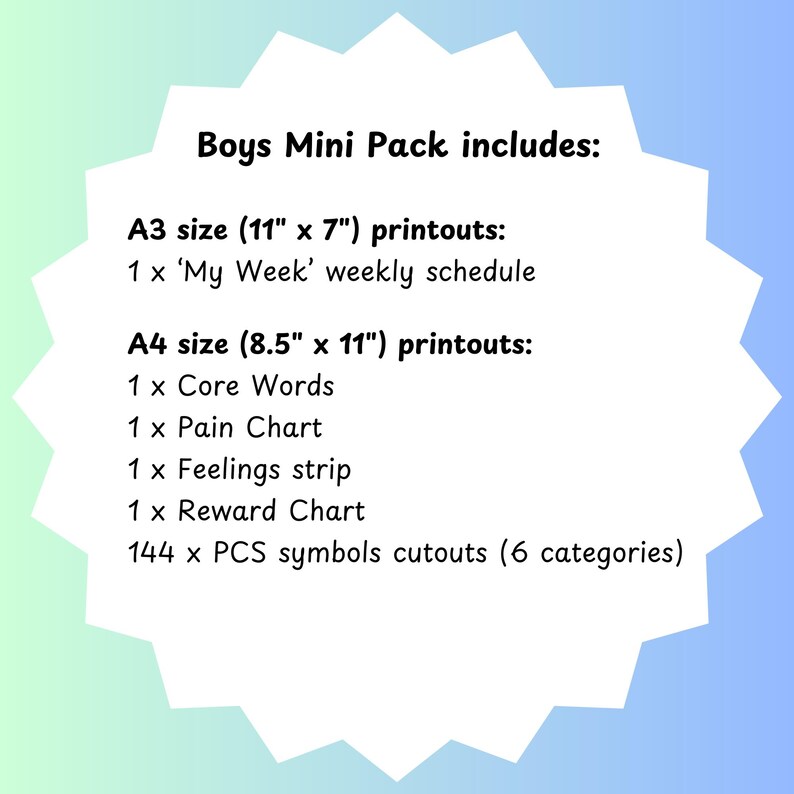 Boys Mini Pack - 150+ AAC Symbols Boardmaker Picture Communication ...